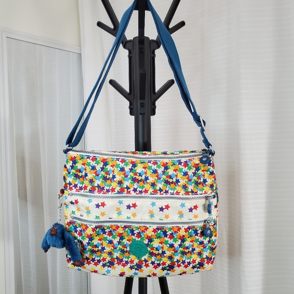 Kipling Alvar Crossbody Bag Rare Multicolor Stars Print